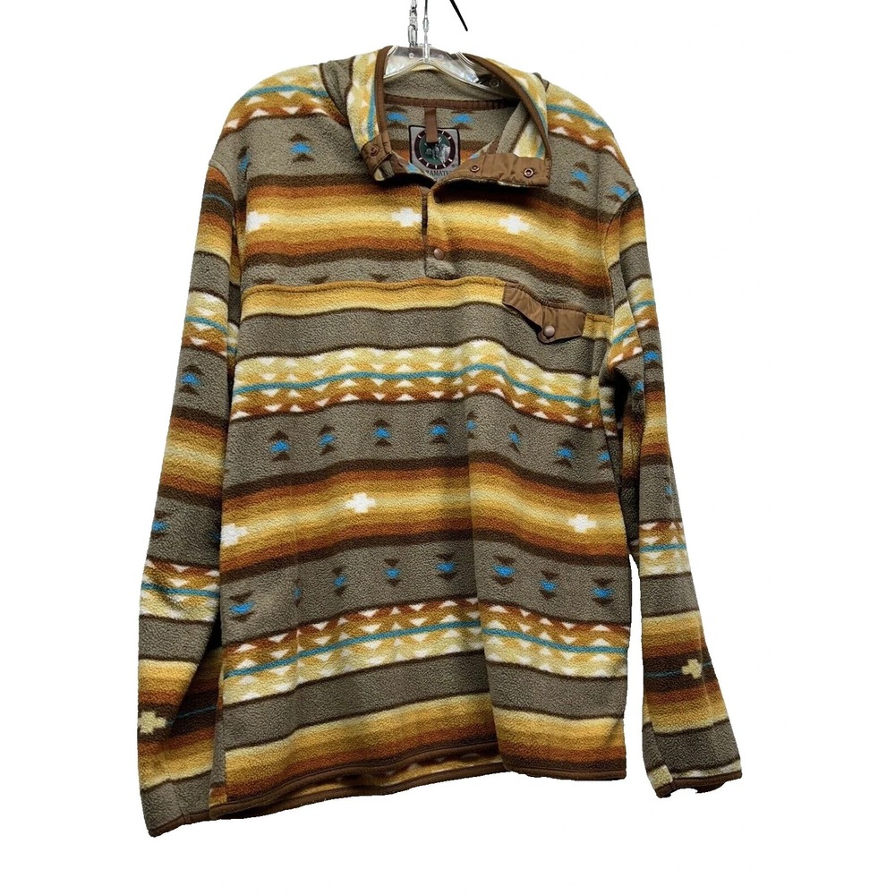 Cabin Fever by Ramatex Womens Large Cozy 1/4 Zip Fleece Multicolor Pullover (G6)